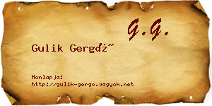 Gulik Gergő névjegykártya